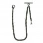 Albert Chain Pocket Watch Spiga Wheat Chain Gunmetal Black color Fob T Bar AC112