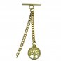 GOLD Albert Chain Pocket Watch Curb Link Chain T Bar Swivel Clip Cross Fob AC103
