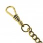 GOLD Albert Chain Pocket Watch Curb Link Chain T Bar Swivel Clip Cross Fob AC103