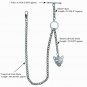 Albert Chain Pocket Watch Chain Silver Color 2 Ways Vest & Jean Fob T Bar ACT13