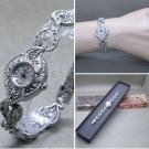 Silver Marcasite Watch Women Japan Quartz Brass Bracelet Stainless Steel back 15 Silver Marcasite Watch Women Japan Quartz Brass Bracelet Stainless Steel back 15