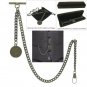 Albert Chain Pocket Watch Curb Link Chain Antique Brass Old Coin Medal T Bar A94