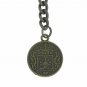 Albert Chain Pocket Watch Curb Link Chain Antique Brass Old Coin Medal T Bar A94