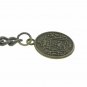 Albert Chain Pocket Watch Curb Link Chain Antique Brass Old Coin Medal T Bar A94