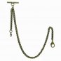Albert Chain Pocket Watch Spiga Wheat Chain Antique Brass color Fob T Bar AC110