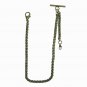 Albert Chain Pocket Watch Spiga Wheat Chain Antique Brass color Fob T Bar AC110