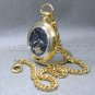 Mechanical Tourbillon Pocket Watch Gold Men Brass Sun Moon on Chain and Box P114