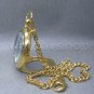 Mechanical Tourbillon Pocket Watch Gold Men Brass Sun Moon on Chain and Box P114