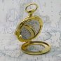 Mechanical Tourbillon Pocket Watch Gold Men Brass Sun Moon on Chain and Box P114