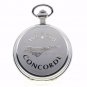 CONCORDE Memorial Silver Pocket Watch Men Gift Large Brass Case + Fob Chain C63