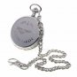 CONCORDE Memorial Silver Pocket Watch Men Gift Large Brass Case + Fob Chain C63