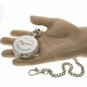 CONCORDE Memorial Silver Pocket Watch Men Gift Large Brass Case + Fob Chain C63