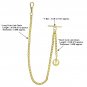 GOLD Albert Chain Pocket Watch Curb Link Chain T Bar + Swivel Clip Anchor Fob 66