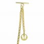 GOLD Albert Chain Pocket Watch Curb Link Chain T Bar + Swivel Clip Anchor Fob 66