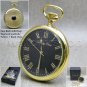 Heritage Time Mechanical Pocket Watch Gold Solid Brass Men 50 MM on Chain Box 22