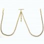 GOLD Plated Double Albert Chain Pocket Watch Chain T Bar Lobster + Swivel Clips