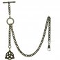 Albert Chain Pocket Watch Chain Brass Color 2 Ways Vests & Jeans Fob T Bar ACT08