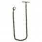 Albert Chain Pocket Watch Spiga Wheat Chain Gunmetal Black color Fob T Bar AC111