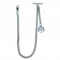 Albert Chain Pocket Watch Curb Link Chain Silver color Life Tree Fob T Bar AC104