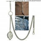 Albert Chain Pocket Watch Chain Silver Color 2 Ways Vest & Jean Fob T Bar ACT118 Albert Chain Pocket Watch Chain Silver Color 2 Ways Vest & Jean Fob T Bar ACT118