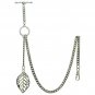 Albert Chain Pocket Watch Chain Silver Color 2 Ways Vest & Jean Fob T Bar ACT118