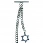 Albert Chain Pocket Watch Curb Link Chain Silver color STAR Fob T Bar AC105