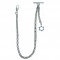 Albert Chain Pocket Watch Curb Link Chain Silver color STAR Fob T Bar AC105