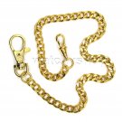 Vintage Gold Tone Heavy Clasp Brass Pocket Watch Chain Fob 14" Men Accessory F02 Vintage Gold Tone Heavy Clasp Brass Pocket Watch Chain Fob 14" Men Accessory F02