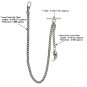 Albert Chain Pocket Watch Curb Link Chain Antique Silver Plating Fob T Bar AC64