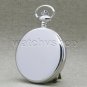 Silver Antique Sun & Moon Quartz Mens Pocket Watch with Chain Gift Box P52PA
