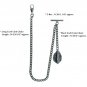 Albert Chain Silver Color Pocket Watch Curb Link Chain Leaf Design Fob T Bar 116