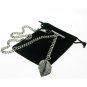 Albert Chain Silver Color Pocket Watch Curb Link Chain Leaf Design Fob T Bar 116