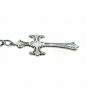 Albert Chain Silver Color Pocket Watch Curb Link Chain Cross Style Fob T Bar 114