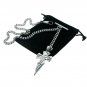 Albert Chain Silver Color Pocket Watch Curb Link Chain Cross Style Fob T Bar 113