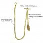 Albert Chain Gold Color Pocket Watch Curb Link Chain Feather Fob T Bar AC119
