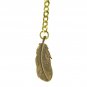 Albert Chain Gold Color Pocket Watch Curb Link Chain Feather Fob T Bar AC119