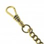 Albert Chain Gold Color Pocket Watch Curb Link Chain Leaf Design Fob T Bar AC120