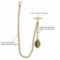 Albert Chain Gold Color Pocket Watch Curb Link Chain Leaf Design Fob T Bar AC121