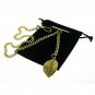 Albert Chain Gold Color Pocket Watch Curb Link Chain Leaf Design Fob T Bar AC121