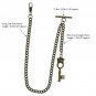 Albert Chain Pocket Watch Curb Link Chain Antique Brass Color Fob T Bar AC122
