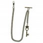 Albert Chain Pocket Watch Curb Link Chain Antique Brass Color Fob T Bar AC122