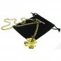 Albert Chain Gold Color Pocket Watch Curb Link Chain Four-Leaf Fob T Bar AC131