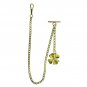 Albert Chain Gold Color Pocket Watch Curb Link Chain Four-Leaf Fob T Bar AC131