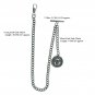 Albert Chain Pocket Watch Silver Curb Link Chain USA Eagle Medal Fob T Bar AC139