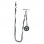 Albert Chain Pocket Watch Silver Curb Link Chain USA Eagle Medal Fob T Bar AC139
