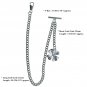 Albert Chain Pocket Watch Silver Color Curb Link Chain Four-Leaf Fob T Bar AC132