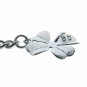 Albert Chain Pocket Watch Silver Color Curb Link Chain Four-Leaf Fob T Bar AC132
