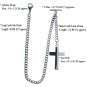 Albert Chain Stainless Steel Pocket Watch Curb Link Chain Cross Fob T-Bar ACS07