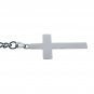 Albert Chain Stainless Steel Pocket Watch Curb Link Chain Cross Fob T-Bar ACS07