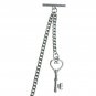 Albert Chain Pocket Watch Silver Color Curb Link Chain Key Style Fob T Bar AC128